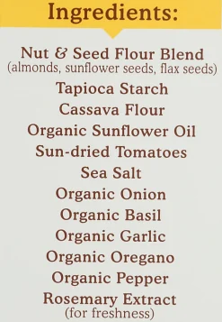 Simple Mills Almond Flour Crackers, Sun Dried Tomato and Basil, 4.25 Oz, Total Qty 6