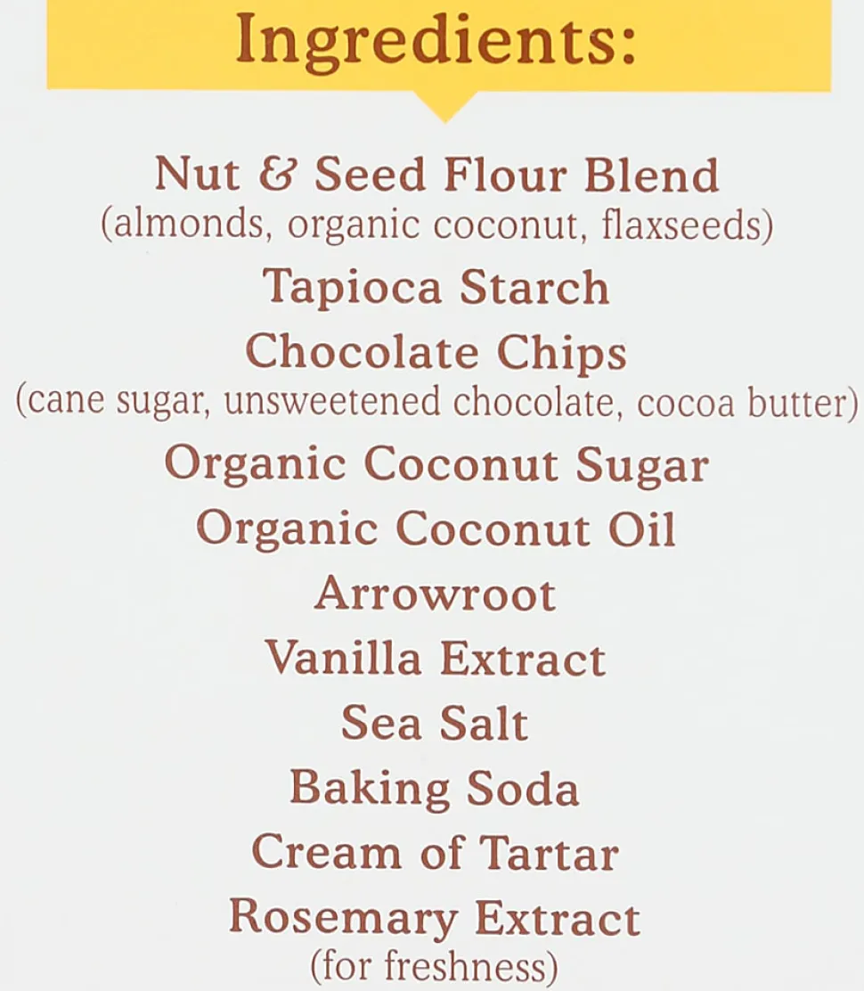 Simple Mills Crunchy Cookies, Chocolate Chip, 5.5 Oz, Total Qty 6