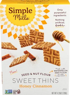 Simple Mills Seed And Nut Flour Sweet Thins, Honey Cinnamon, 4.25 Oz, Total Qty 6