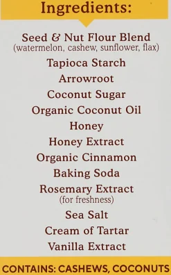 Simple Mills Seed And Nut Flour Sweet Thins, Honey Cinnamon, 4.25 Oz, Total Qty 6