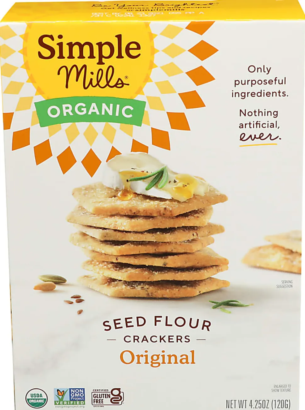 Simple Mills Seed Flour Crackers, Original, 4.25 Oz, Total Qty 6