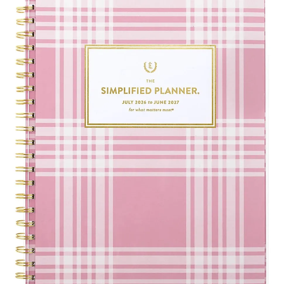 Simplified by Emily Ley for AT-A-GLANCE® Academic 2026-2027 Customizable Weekly Monthly Planner, Oversized Plaid, Large, 8 1/2" x 11"