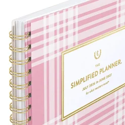 Simplified by Emily Ley for AT-A-GLANCE® Academic 2026-2027 Customizable Weekly Monthly Planner, Oversized Plaid, Large, 8 1/2