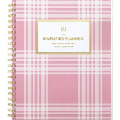 Simplified by Emily Ley for AT-A-GLANCE® Academic 2026-2027 Customizable Weekly Monthly Planner, Oversized Plaid, Large, 8 1/2