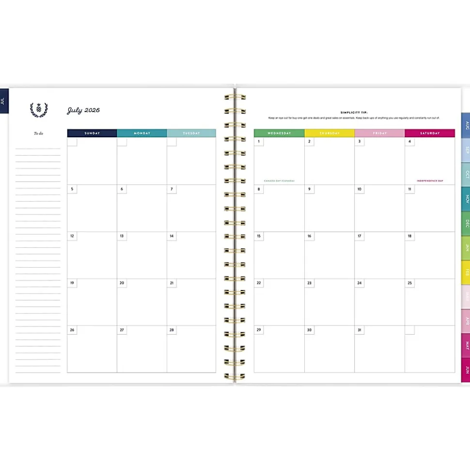 Simplified by Emily Ley for AT-A-GLANCE® Academic 2026-2027 Customizable Weekly Monthly Planner, Oversized Plaid, Large, 8 1/2" x 11"