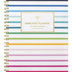 Simplified by Emily Ley for AT-A-GLANCE® Academic 2026-2027 Weekly Monthly Planner, Happy Stripe, Large, 8 1/2" x 11"