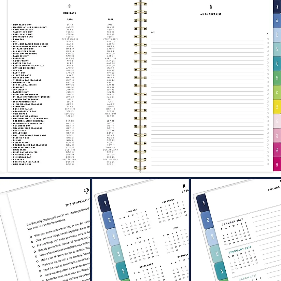 Simplified by Emily Ley for AT-A-GLANCE® Academic 2026-2027 Weekly Monthly Planner, Happy Stripe, Large, 8 1/2" x 11"