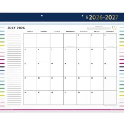 Simplified by Emily Ley for AT-A-GLANCE® Academic 2026-2027 Monthly Desk Pad Calendar, Happy Stripe, Standard, 17