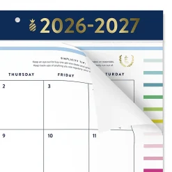 Simplified by Emily Ley for AT-A-GLANCE® Academic 2026-2027 Monthly Desk Pad Calendar, Happy Stripe, Standard, 17