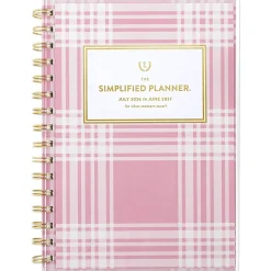 Simplified by Emily Ley for AT-A-GLANCE® Academic 2026-2027 Customizable Weekly Monthly Planner, Oversized Plaid, Small, 5 1/2" x 8 1/2"