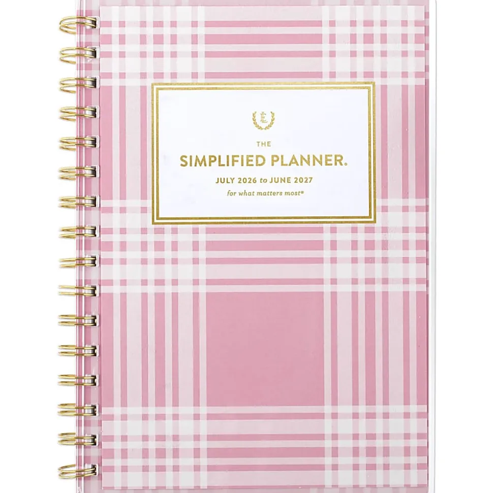 Simplified by Emily Ley for AT-A-GLANCE® Academic 2026-2027 Customizable Weekly Monthly Planner, Oversized Plaid, Small, 5 1/2" x 8 1/2"