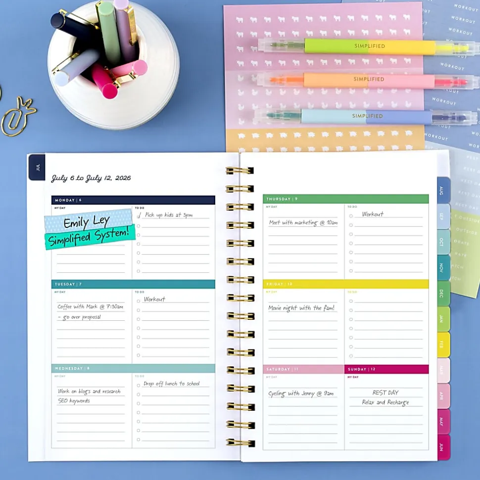 Simplified by Emily Ley for AT-A-GLANCE® Academic 2026-2027 Customizable Weekly Monthly Planner, Oversized Plaid, Small, 5 1/2" x 8 1/2"