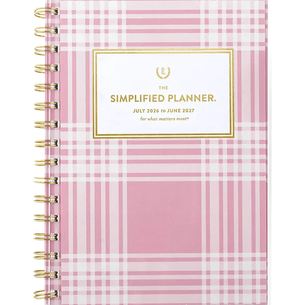 Simplified by Emily Ley for AT-A-GLANCE® Academic 2026-2027 Customizable Weekly Monthly Planner, Oversized Plaid, Small, 5 1/2" x 8 1/2"