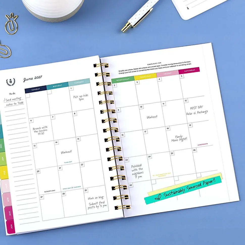 Simplified by Emily Ley for AT-A-GLANCE® Academic 2026-2027 Customizable Weekly Monthly Planner, Oversized Plaid, Small, 5 1/2" x 8 1/2"