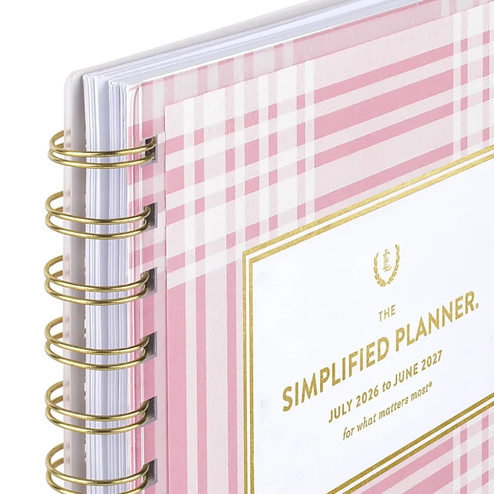 Simplified by Emily Ley for AT-A-GLANCE® Academic 2026-2027 Customizable Weekly Monthly Planner, Oversized Plaid, Small, 5 1/2" x 8 1/2"