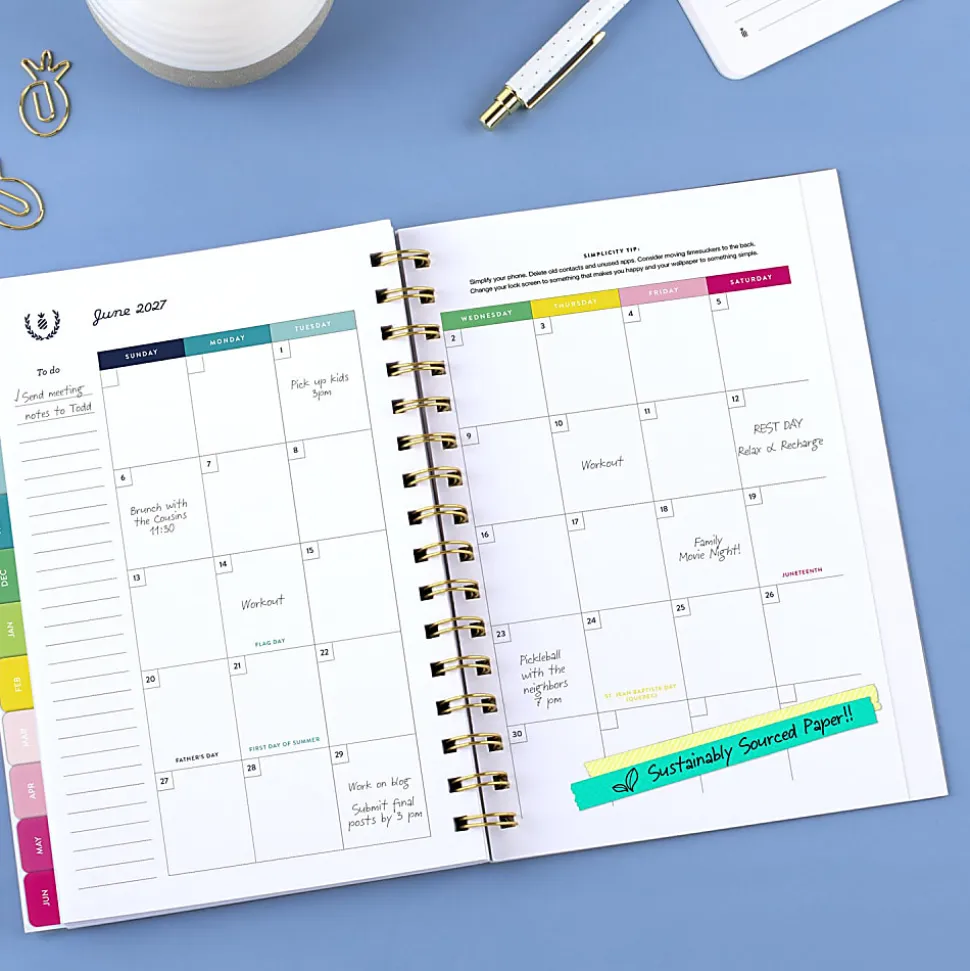 Simplified by Emily Ley for AT-A-GLANCE® Academic 2026-2027 Weekly Monthly Planner, Happy Stripe, Small, 5 1/2" x 8 1/2"