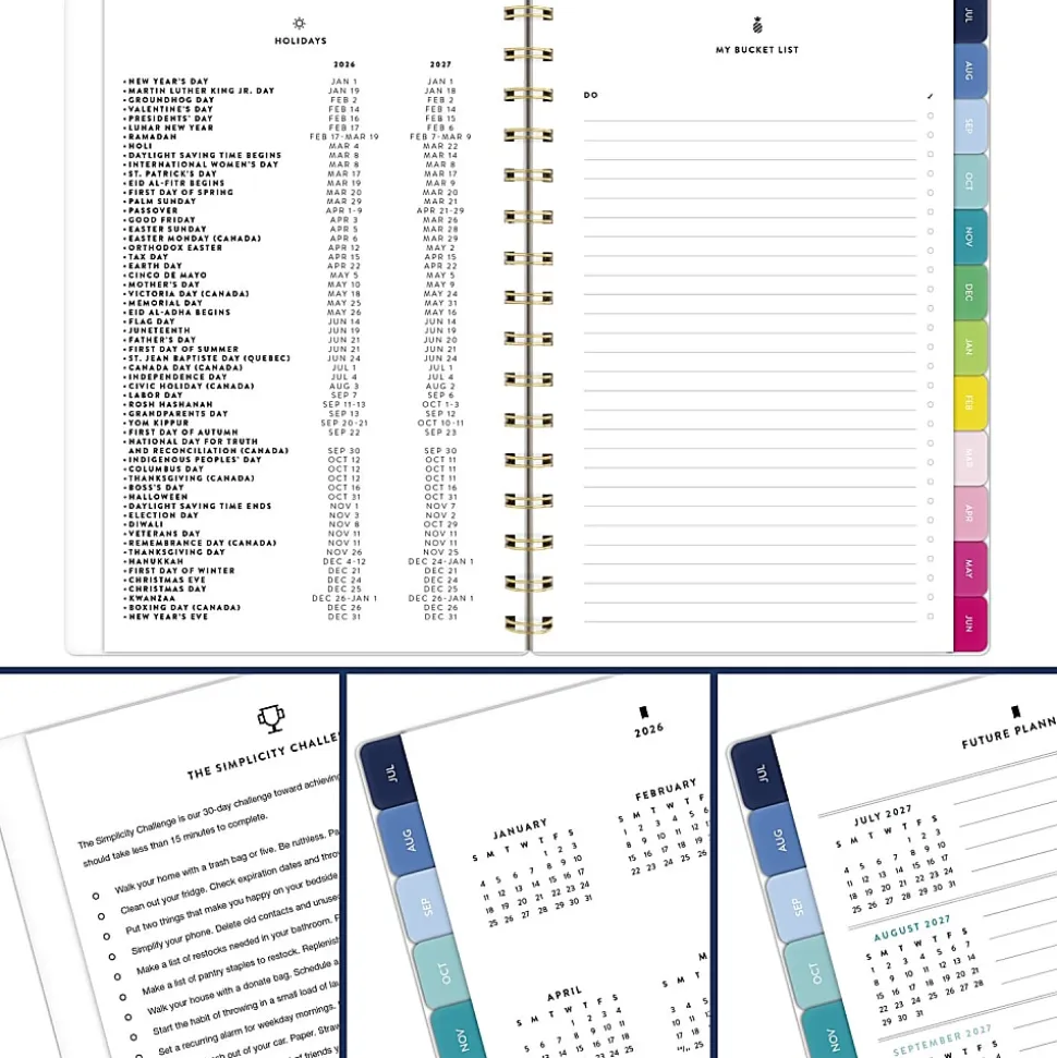 Simplified by Emily Ley for AT-A-GLANCE® Academic 2026-2027 Weekly Monthly Planner, Happy Stripe, Small, 5 1/2" x 8 1/2"