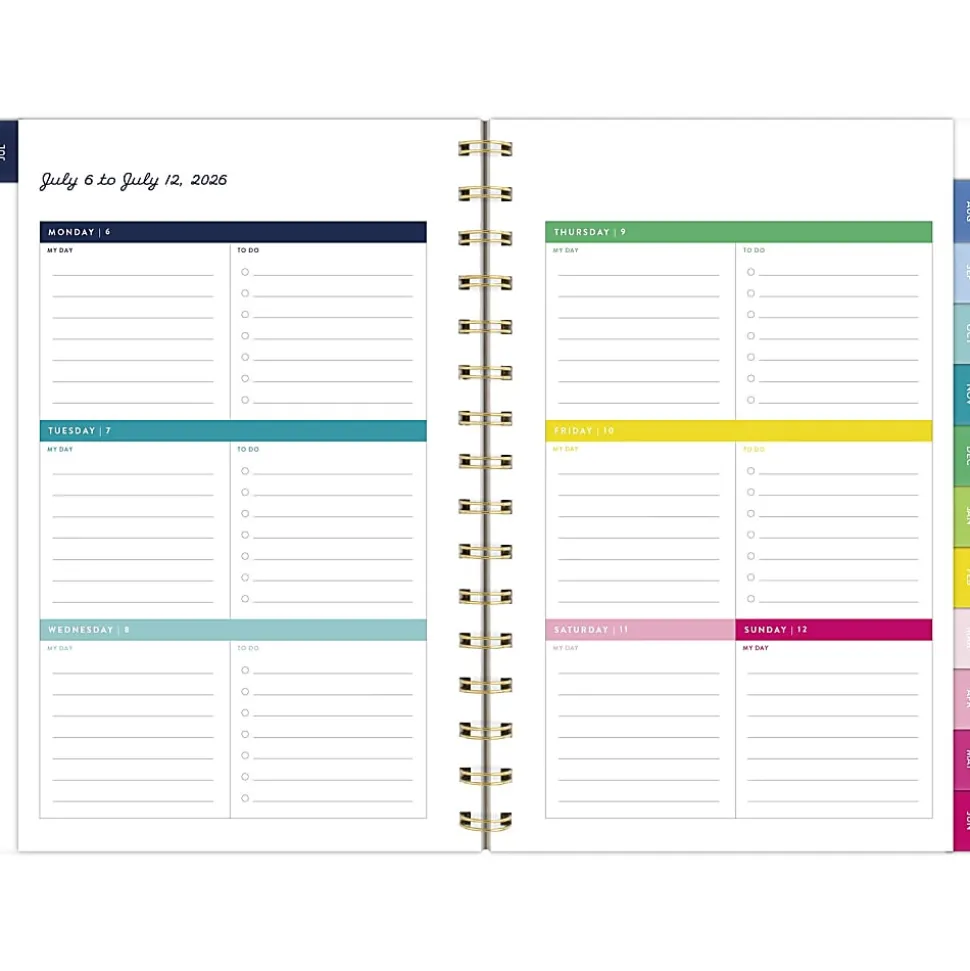 Simplified by Emily Ley for AT-A-GLANCE® Academic 2026-2027 Weekly Monthly Planner, Happy Stripe, Small, 5 1/2" x 8 1/2"