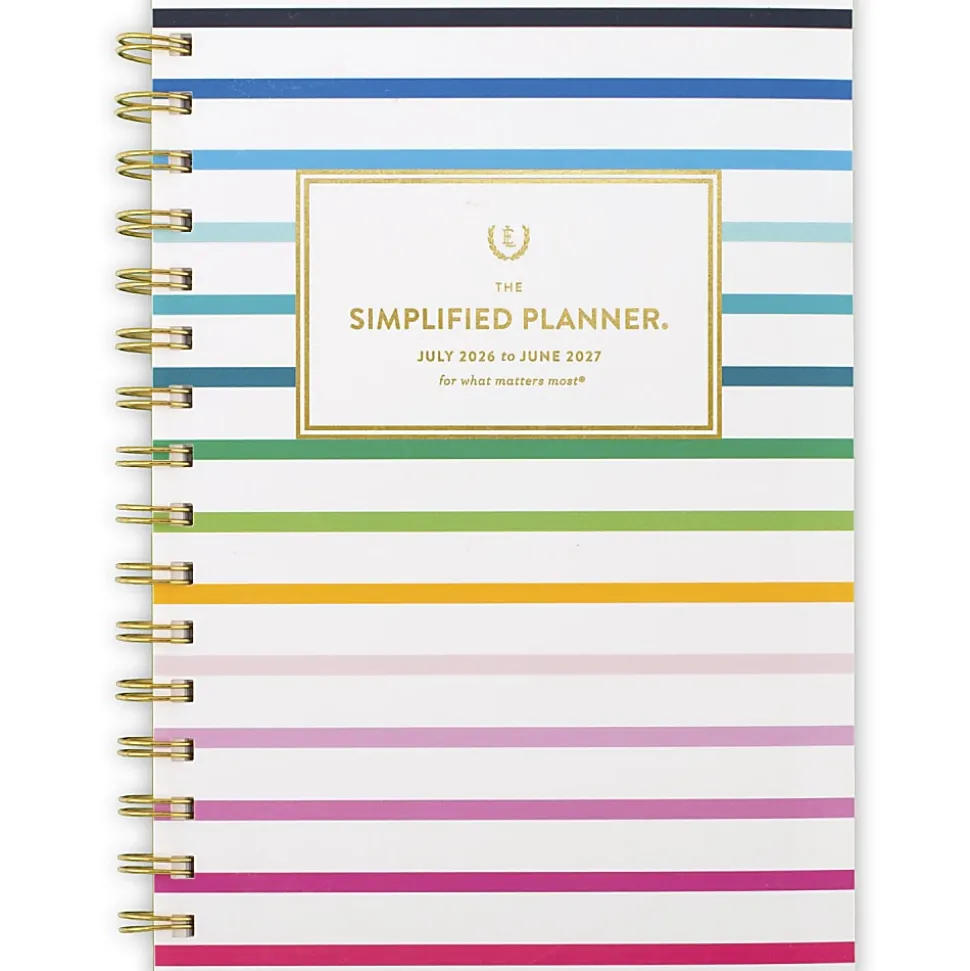 Simplified by Emily Ley for AT-A-GLANCE® Academic 2026-2027 Weekly Monthly Planner, Happy Stripe, Small, 5 1/2" x 8 1/2"