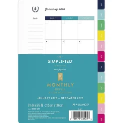 Simplified by Emily Ley for AT-A-GLANCE® 2026 Monthly Refill, Loose-Leaf, Desk Size, 5 1/2" x 8 1/2"