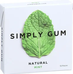 Simply Gum Chewing Gum, Mint, 0.74 Oz, Total Qty 12