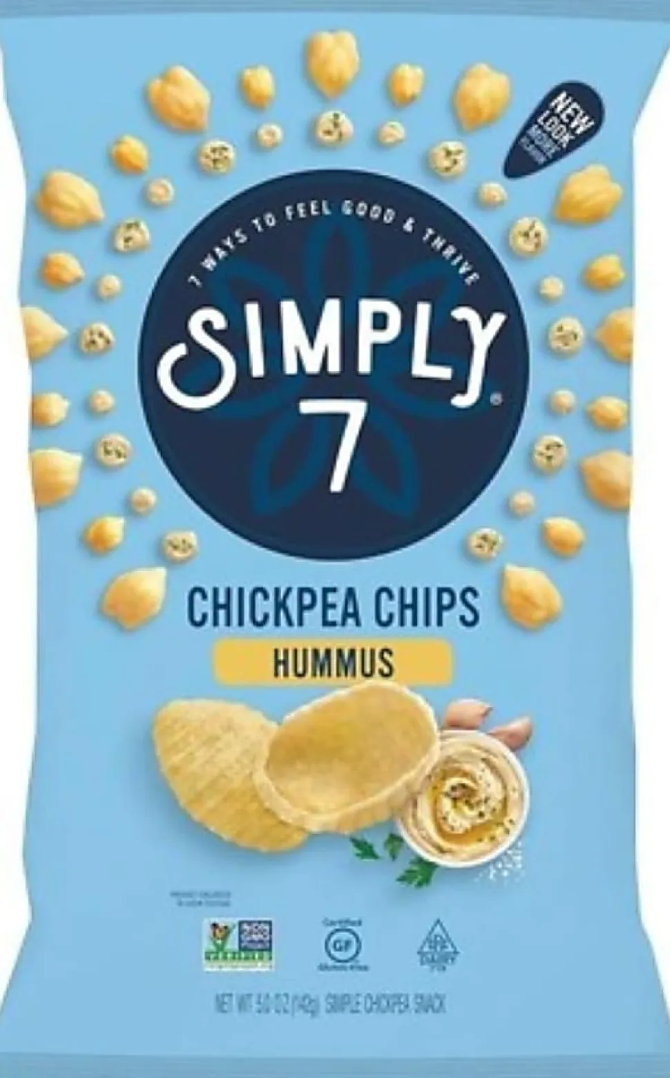 Simply 7 Vegetable Chips, Chickpea Hummus, 4 Oz, Total Qty 1