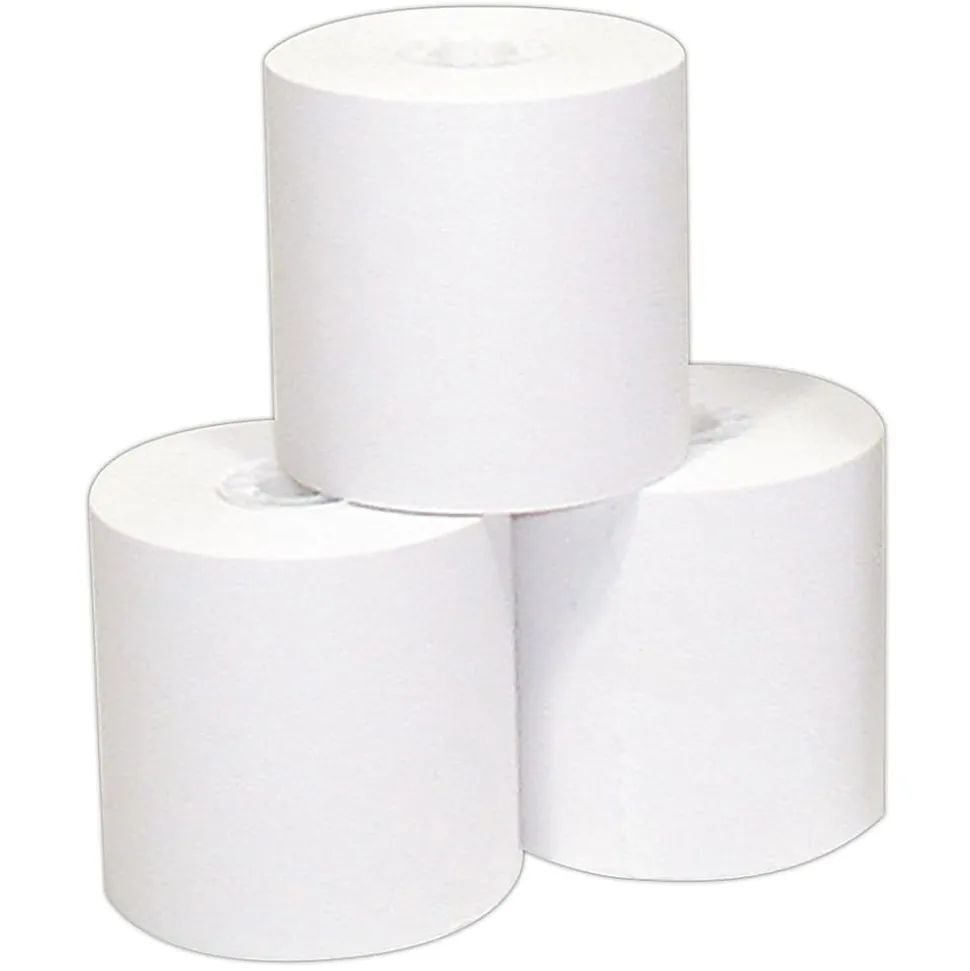 Single-Ply Thermal Paper Rolls, 3 1/8" x 230', White, Pack Of 50 Rolls