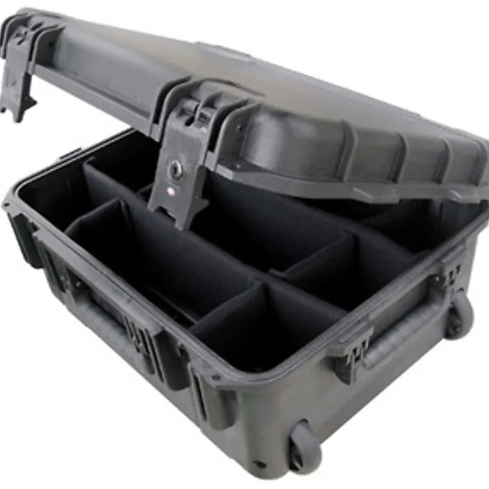 SKB Cases iSeries Injection-Molded Mil-Standard Waterproof Case With Padded Dividers, 18-1/2"H x 13"W x 7"D, Black