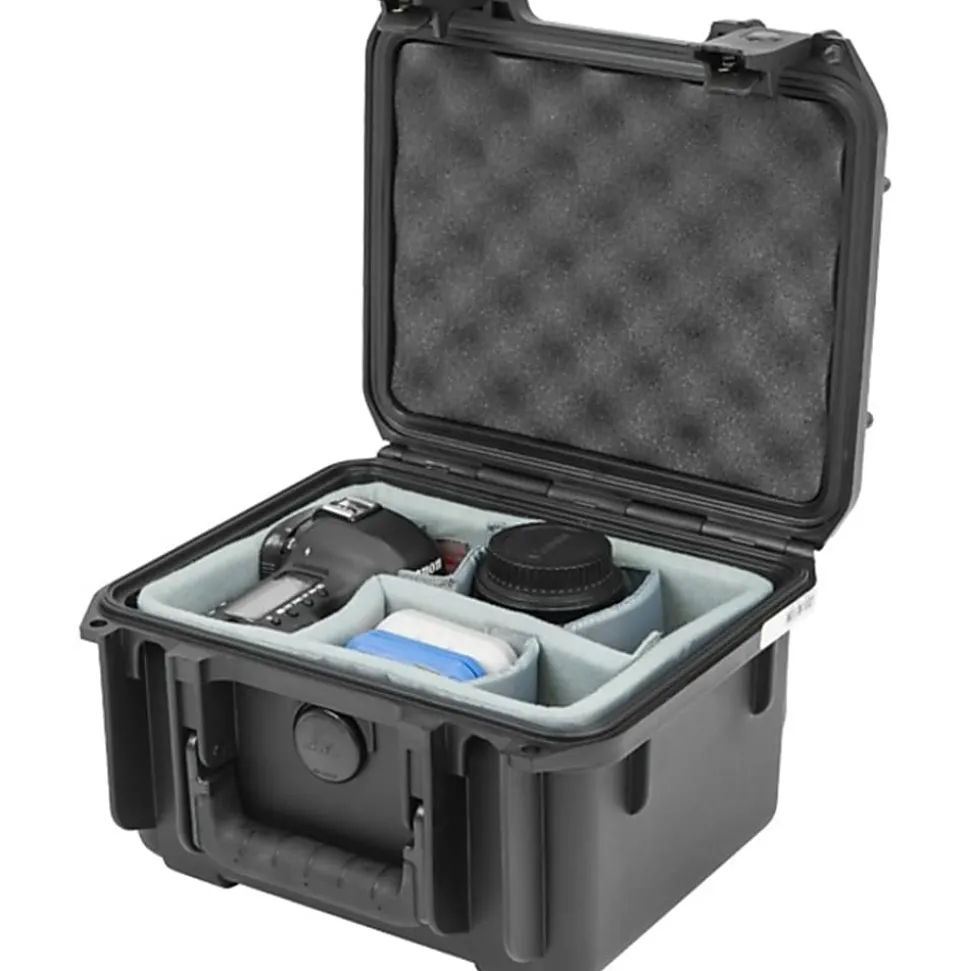 SKB Cases iSeries Injection-Molded Mil-Standard Waterproof Case With Padded Dividers, 8-1/2"H x 6-3/8"W x 6-1/8"D