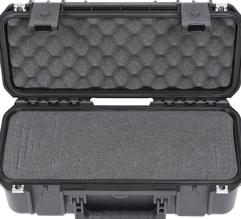 SKB Cases iSeries Injection-Molded Mil-Standard Waterproof Case With Cubed Foam With Cushion-Grip Handle, 17"H x 6-1/2"W x 6-1/2"D, Black