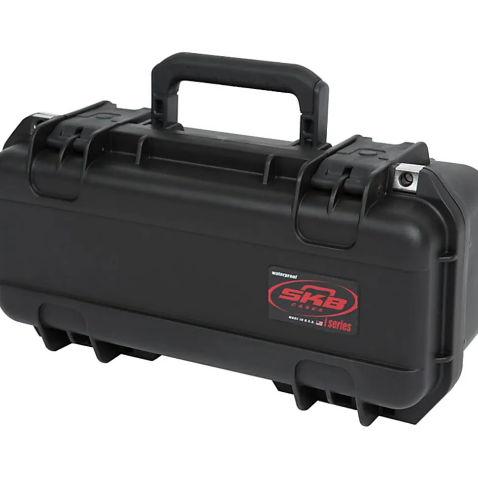 SKB Cases iSeries Injection-Molded Mil-Standard Waterproof Case With Cubed Foam With Cushion-Grip Handle, 17"H x 6-1/2"W x 6-1/2"D, Black