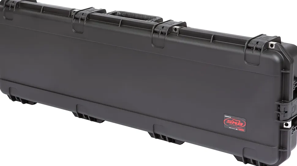 SKB Cases iSeries Long Protective Case With Cubed Foam And Wheels, 50-1/2" x 14-1/2" x 6", Black