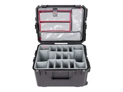 SKB Cases iSeries Protective Case With Padded Dividers, Lid Divider With Pull Handle And Wheels, 22"H x 17"W x 12-3/4"D
