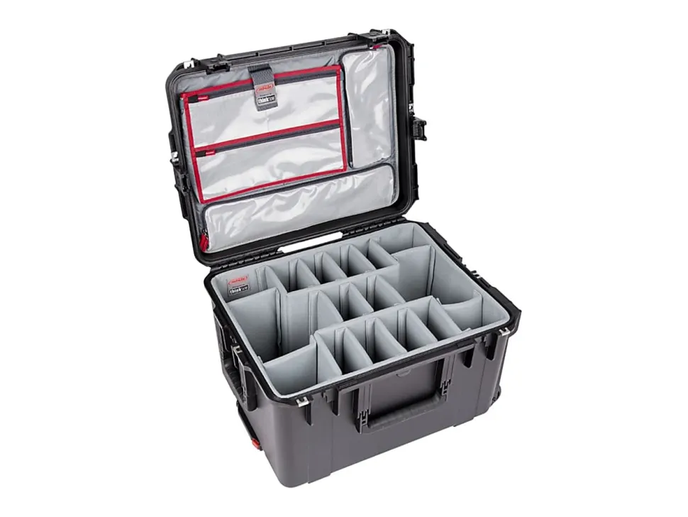 SKB Cases iSeries Protective Case With Padded Dividers, Lid Divider With Pull Handle And Wheels, 22"H x 17"W x 12-3/4"D