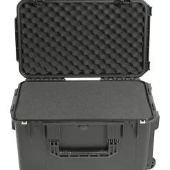 SKB Cases iSeries Protective Case With Cubed Foam And Cushion-Grip Handle And Wheels, 22"H x 13"W x 11-7/8"D, Black