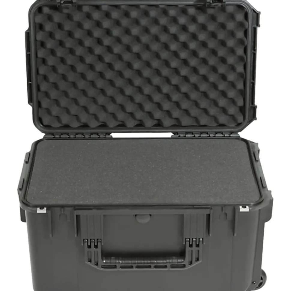 SKB Cases iSeries Protective Case With Cubed Foam And Cushion-Grip Handle And Wheels, 22"H x 13"W x 11-7/8"D, Black