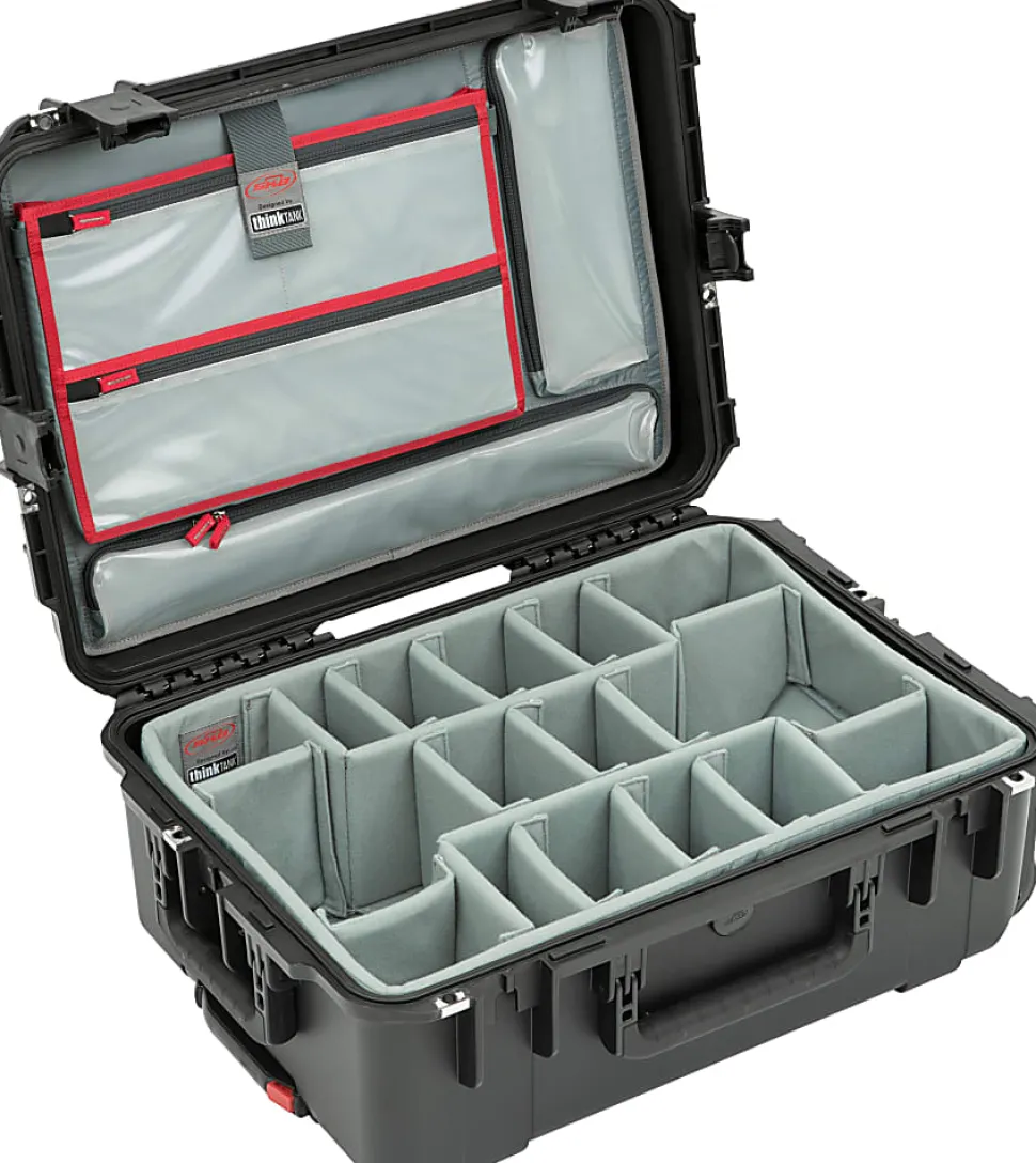 SKB Cases iSeries Protective Case With Padded Dividers, Lid Divider And Wheels, 22"H x 15-1/2"W x 8"D, Black