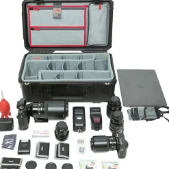 SKB Cases iSeries Protective Case With Padded Dividers And Wheels, 19-1/2" x 10-1/2" x 6-3/4", Black