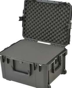 SKB Cases iSeries Protective Case With Cubed Foam And In-Line Wheels, 22" x 17" x 12-1/2", Black