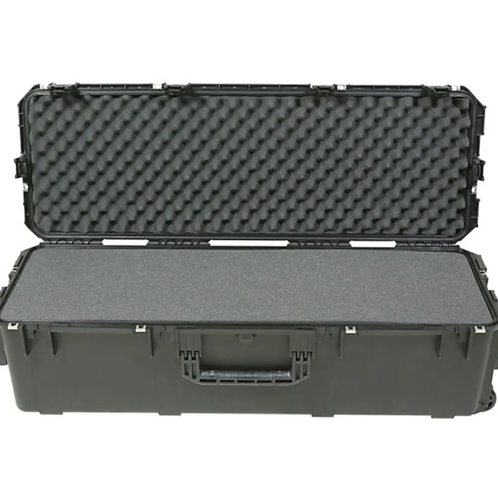 SKB Cases iSeries Protective Case With Layered Foam Interior And In-Line Skate-Style Wheels, 42-3/8"H x 13-1/2"W x 12"D, Black