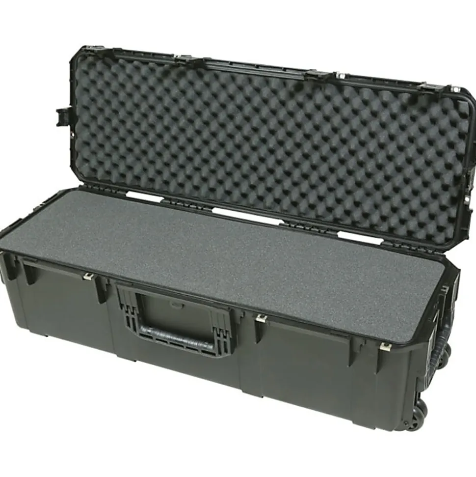 SKB Cases iSeries Protective Case With Layered Foam Interior And In-Line Skate-Style Wheels, 42-3/8"H x 13-1/2"W x 12"D, Black