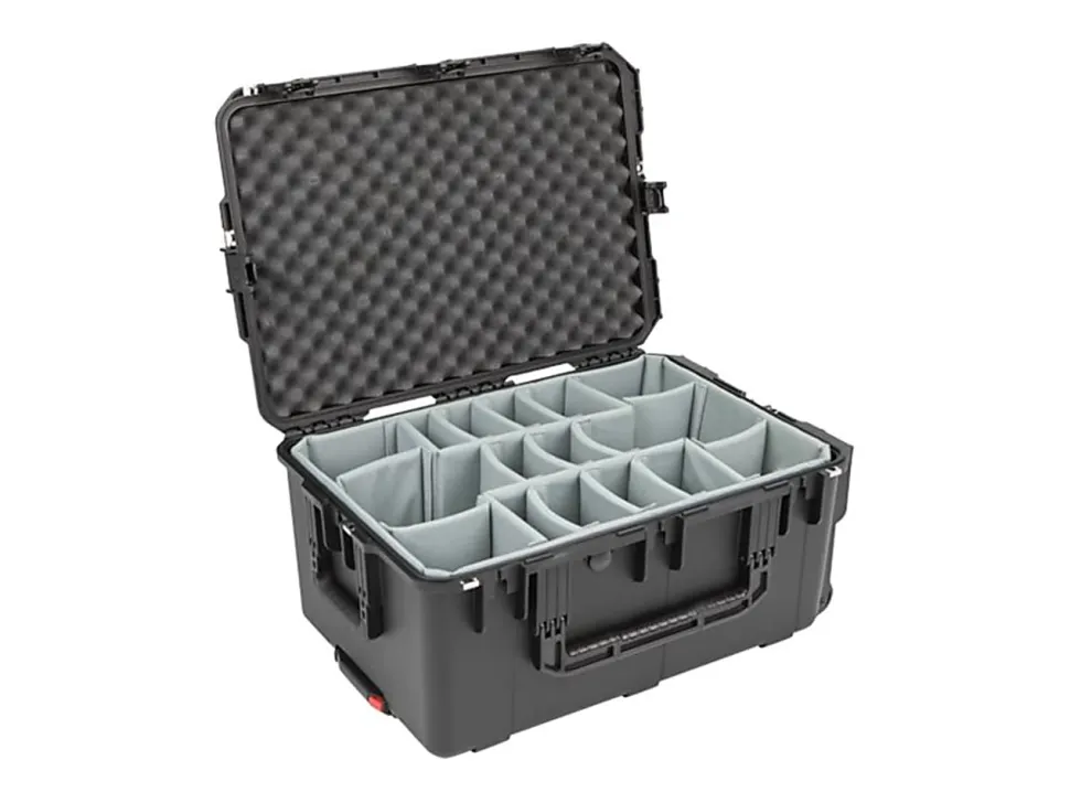 SKB Cases iSeries Protective Case With Padded Dividers With 90-Degree Body Bend And Wheels, 26-1/16"H x 17-1/2"W x 12"D