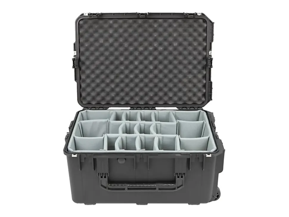 SKB Cases iSeries Protective Case With Padded Dividers With 90-Degree Body Bend And Wheels, 26-1/16"H x 17-1/2"W x 12"D