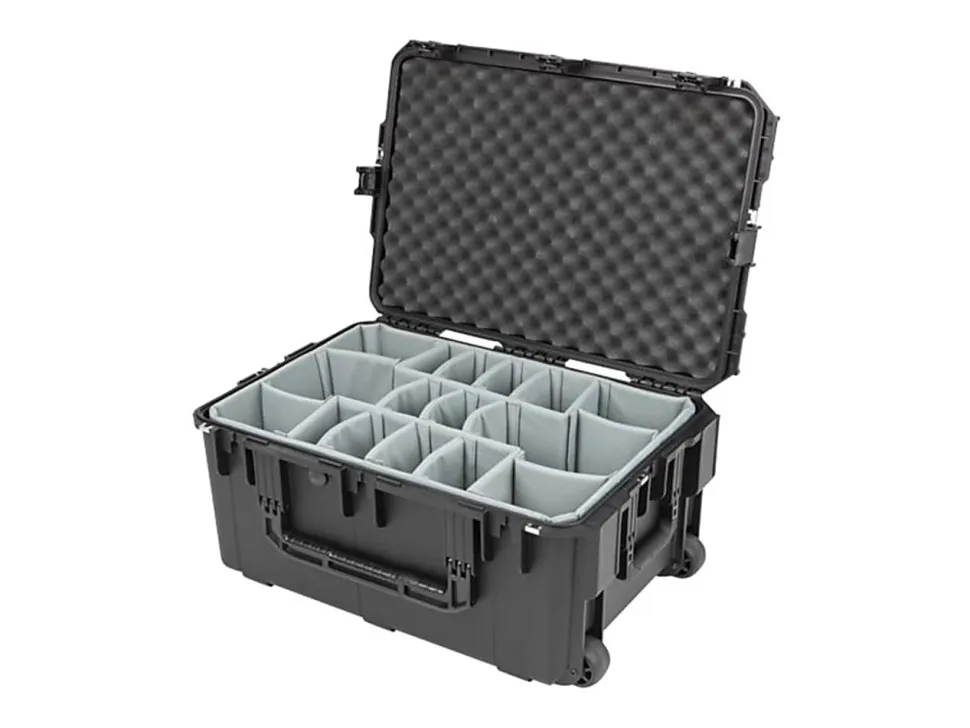 SKB Cases iSeries Protective Case With Padded Dividers With 90-Degree Body Bend And Wheels, 26-1/16"H x 17-1/2"W x 12"D