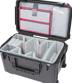 SKB Cases iSeries Protective Electronics Case With Deep Padded Dividers And Lid Organizer, 22" x 13" x 11-3/4", Black