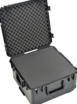 SKB Cases iSeries Protective Case With Cubed Foam And In-Line Wheels, 22-1/2"H x 22-1/2"W x 12-1/4"D, Black