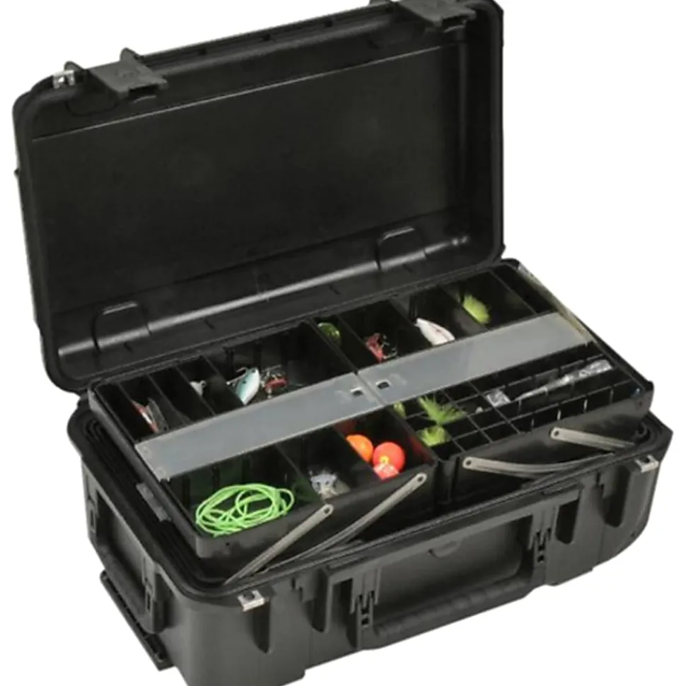 SKB Cases iSeries Protective Case Tech Box With Dual Trays, 20-1/2" x 11-1/2" x 7-1/2", Black