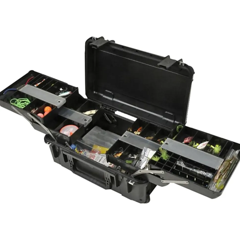 SKB Cases iSeries Protective Case Tech Box With Dual Trays, 20-1/2" x 11-1/2" x 7-1/2", Black