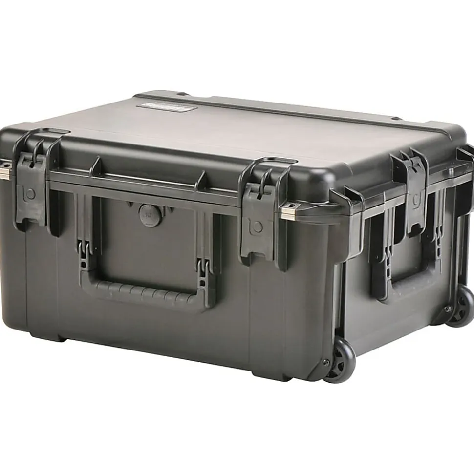SKB Cases iSeries Protective Case With Layered Cubed Foam And In-Line Skate Wheels, 21-7/8"H x 16-7/8"W x 10-3/8"D, Black