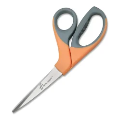 SKILCRAFT® Bent Stainless Steel Shears, 8 3/10", Black/orange